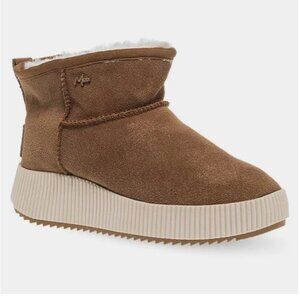 NWT  MEXX Suede Shearling Boot 100% Sheepskin 100% Leather Slip On EU41 US 9.5